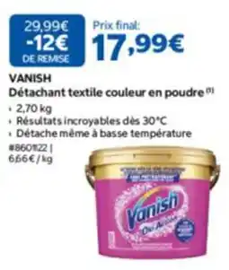 Costco Vanish Détachant textile couleur en poudre offre
