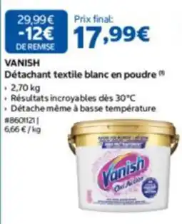 Costco VANISH Détachant textile blanc en poudre offre