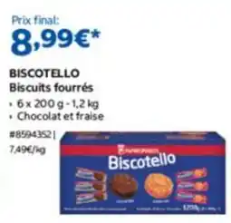 Costco BISCOTELLO Biscuits fourrés offre