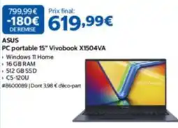 Costco ASUS PC portable 15" Vivobook X1504VA offre
