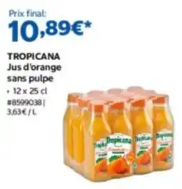 Costco TROPICANA Jus d'orange sans pulpe offre