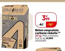 Weldom Sacamat béton empreinte carbone réduite offre