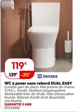 Weldom Wc à poser sans rebord dual easy offre