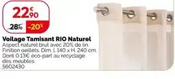 Weldom Voilage tamisant rio naturel offre