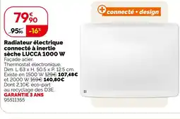 Weldom Radiateur électrique connecté à inertie sèche lucca 1000 w offre
