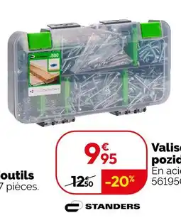 Weldom Standers valisette de 500 vis pozidriv tête fraisée offre