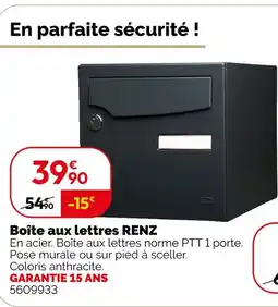 Weldom Renz boîte aux lettres offre