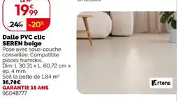 Weldom Dalle pvc clic seren beige offre