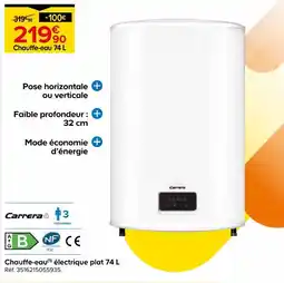 Castorama Carrera chauffe-eau électrique plat offre