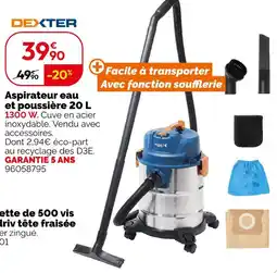 Weldom Dexter aspirateur eau et poussière 20 l offre
