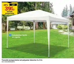 Castorama Tonnelle autoportante toit polyester blanche offre