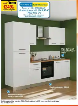 Castorama Cuisine complète montée monica blanc avec électroménager offre
