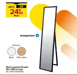 Castorama Ornami miroir psyché noir offre