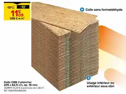 Castorama Dalle osb 3 plancher 205 x 62,5 cm, ép. 18 mm offre
