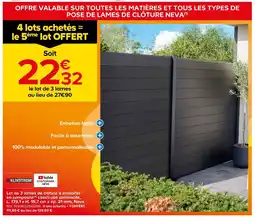 Castorama Lot de 3 lames de clôture à emboîter en composite(o) coextrudé anthracite offre