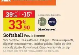 Espace emeraude Polaire - softshell f freia femme offre