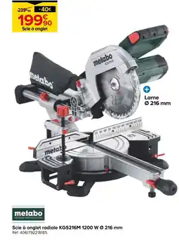 Castorama Scie à onglet radiale kgs216m 1200 w ø 216 mm offre