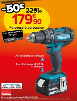 Castorama Makita perceuse à percussion sans fil dhp482sfe 18 v offre