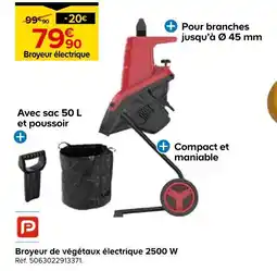 Castorama Broyeur de végétaux électrique 2500 w offre