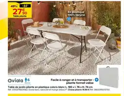 Castorama Oviala table de jardin pliante en plastique coloris blanc l. 180 x l. 76 x h. 74 cm offre