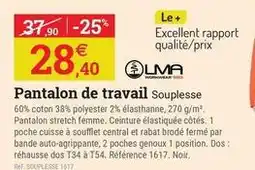 Espace emeraude Central - pantalon de travail souplesse offre