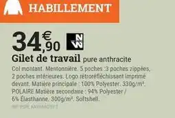 Espace emeraude Polaire - gilet de travail pure anthracite offre