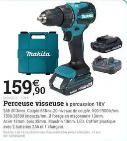 Espace emeraude Makita - perceuse visseuse à percussion 18v offre