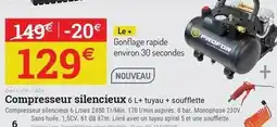 Espace emeraude Db - compresseur silencieux 6 l + tuyau + soufflette offre