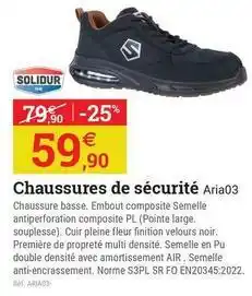 Espace emeraude Solidur - chaussures de sécurité offre