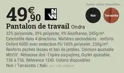Espace emeraude Oxford - pantalon de travail offre