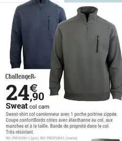 Espace emeraude Challenger sweat col cam offre