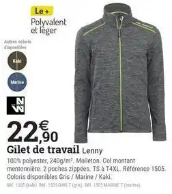 Espace emeraude Gilet de travail lenny offre