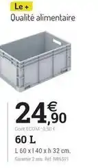 Espace emeraude 60 l offre