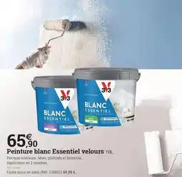Espace emeraude Peinture blanc essentiel velours 10l offre