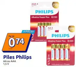 Action Philips - piles aaa 4 offre