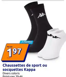 Action Kappa - chaussettes de sport ou socquettes offre