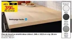 Castorama Plan de travail en stratifié décor chêne offre
