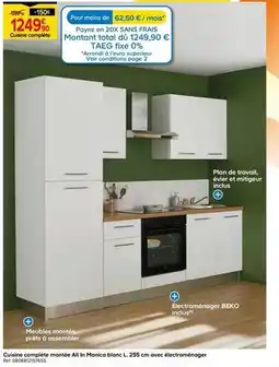 Castorama Cuisine complète montée all in monica blanc avec électroménager offre