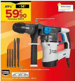 Castorama Mac allister - marteau perforateur sds + msrh1500-a 5 j 1500 w offre
