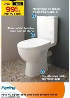 Castorama Perline - pack wc a poser sans bride blanc simiane offre