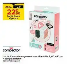 Castorama Compactor - lot de 6 sacs de rangement sous vide taille s offre