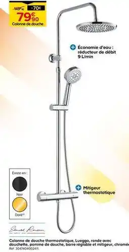 Castorama Colonne de douche thermostatique offre