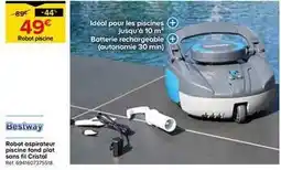 Castorama Bestway - robot aspirateur piscine fond plat sans fil cristal offre