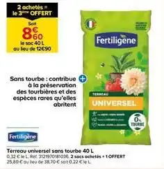 Castorama Fertiligène - terreau universel sans tourbe offre