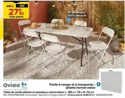 Castorama Oviala - table de jardin pliante en plastique coloris blanc offre