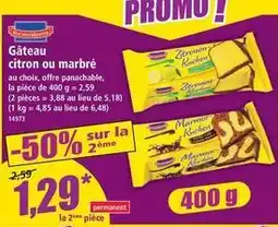Norma Promo - gâteau citron ou marbré offre
