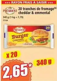 Norma Président - 20 tranches de fromage cheddar & emmental offre