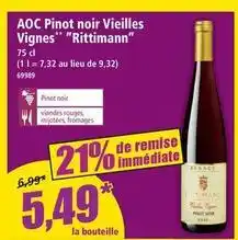 Norma Aoc - pinot noir vieilles vignes offre
