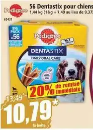 Norma Pedigree - 56 dentastix pour chiens offre