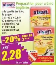 Norma Alsa - préparation pour crème anglaise offre